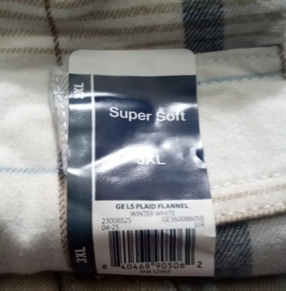 George Men's Button Down Red Tan & Black Plaid Flannel Double Pocket Shirt-SZ:M - Picture 7 of 16